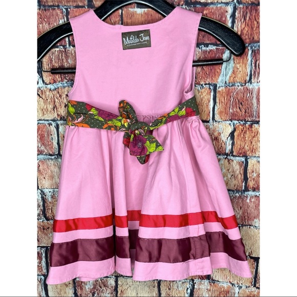 Matilda Jane Paint By Numbers Calypso Dress Girls Pink Red Twirl Size 4 Tie - Picture 4 of 5